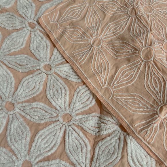 * Gorgeous Hoffman Peach Vintage Chenille Bedspread * 90" x 108" * EXCELLENT * - Picture 4 of 6